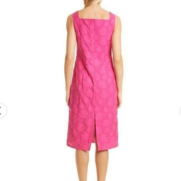 Hugo Boss Diteva Sleeveless Cotton
Blend Sheath Dress In Flamingo Size 8 - Picture 4 of 6
